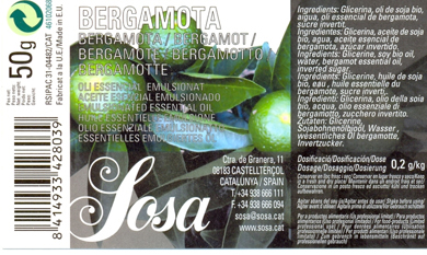 SOSA Bergamot Essential Oil (50g)